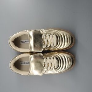 Steve Madden NEW Metallic Gold Sneakers